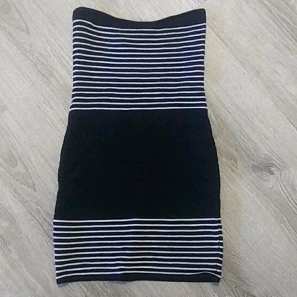 Black & White Strapless Dress